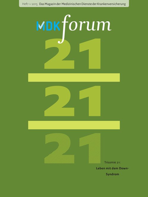Titelseite der Zeitschrift MDK forum Ausgabe 1/2015